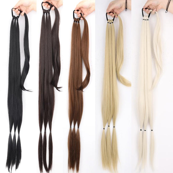 MISSQUEEN Braids Ponytail Hair Extensions Natural Black Brown Wrap Around Pony Tail for Women